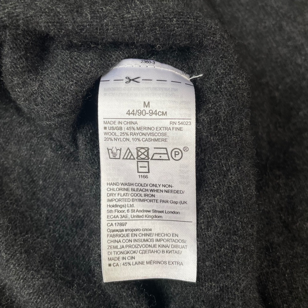 Merino Wool Cashmere Blend Sweater Women M Gray Quiet Luxury Minimalist Neutral - Picture 4 of 8